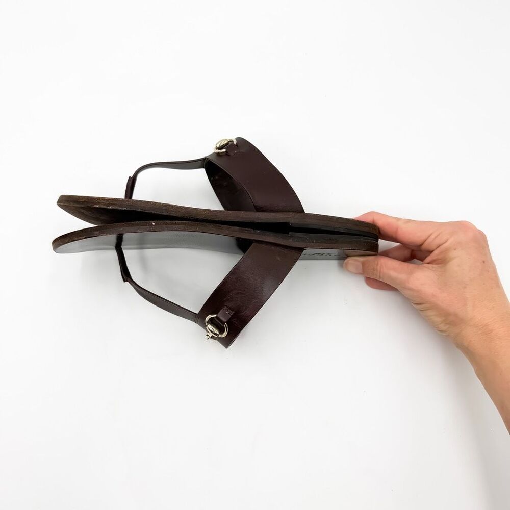 Gucci Horsebit Sandals Flat Slides Brown Leather EU 38 US 8 - Picture 10 of 13